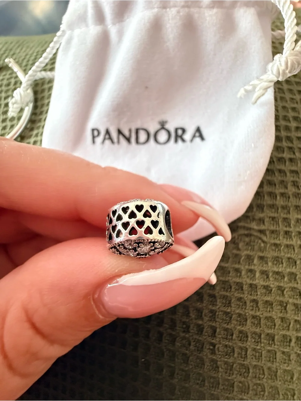 Pandora Silver Floral Crystal Charm